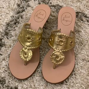 Jack Rogers gold sandals